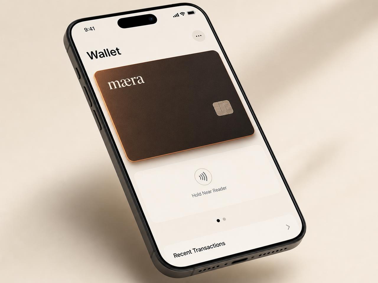 Maera Global Card en el wallet digital de un teléfono
